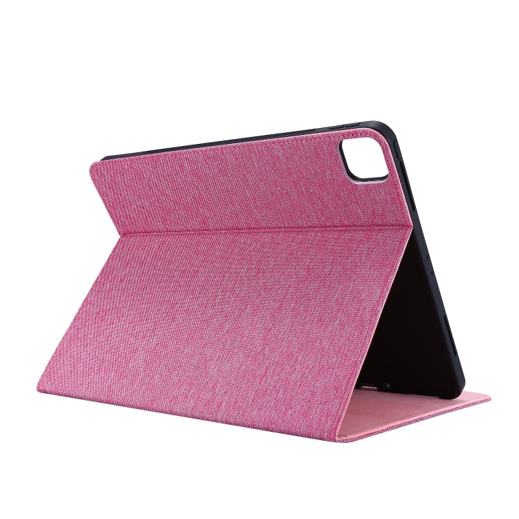 For iPad Pro 12.9(2020) Horizontal Flip TPU + Fabric PU Leather Protective Case with Name Card Clip
