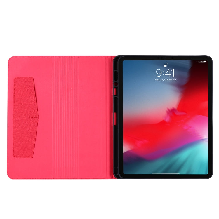 For iPad Pro 12.9(2020) Horizontal Flip TPU + Fabric PU Leather Protective Case with Name Card Clip