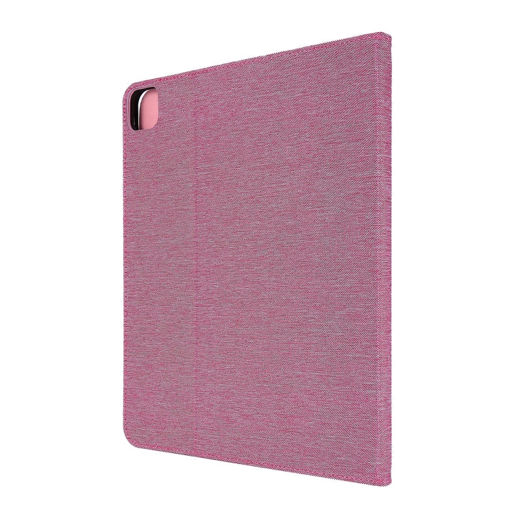 For iPad Pro 12.9(2020) Horizontal Flip TPU + Fabric PU Leather Protective Case with Name Card Clip