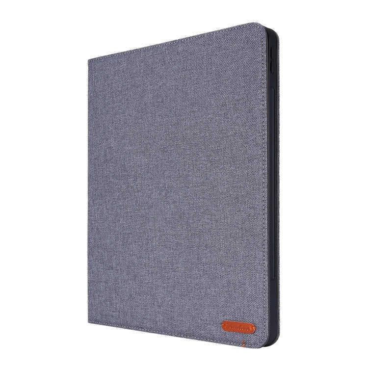 For iPad Pro 12.9(2020) Horizontal Flip TPU + Fabric PU Leather Protective Case with Name Card Clip