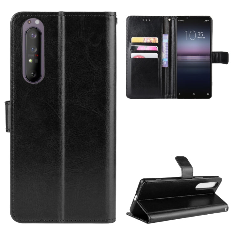 For Sony Xperia 1 II Retro Crazy Horse Texture Horizontal Flip Leather Case , with Holder & Card Slots & Photo Frame
