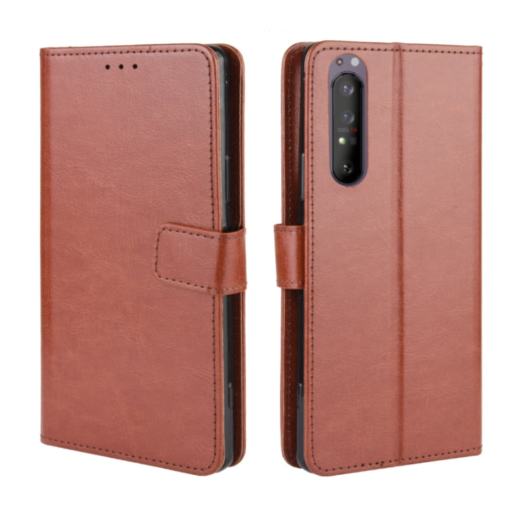 For Sony Xperia 1 II Retro Crazy Horse Texture Horizontal Flip Leather Case , with Holder & Card Slots & Photo Frame