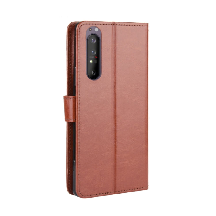 For Sony Xperia 1 II Retro Crazy Horse Texture Horizontal Flip Leather Case , with Holder & Card Slots & Photo Frame