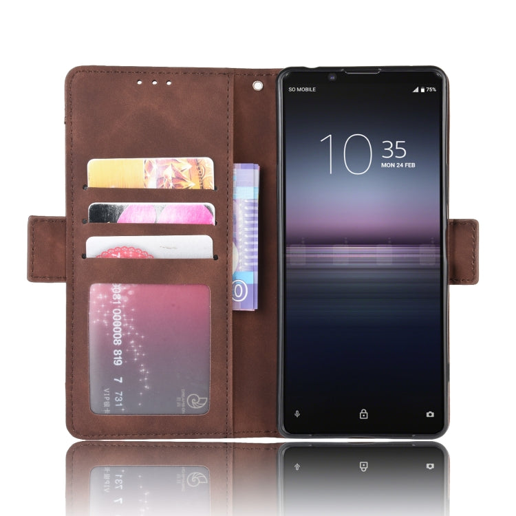 For Sony Xperia 1 II  Wallet Style Skin Feel Calf Pattern Leather Case ï¼Œwith Separate Card Slot