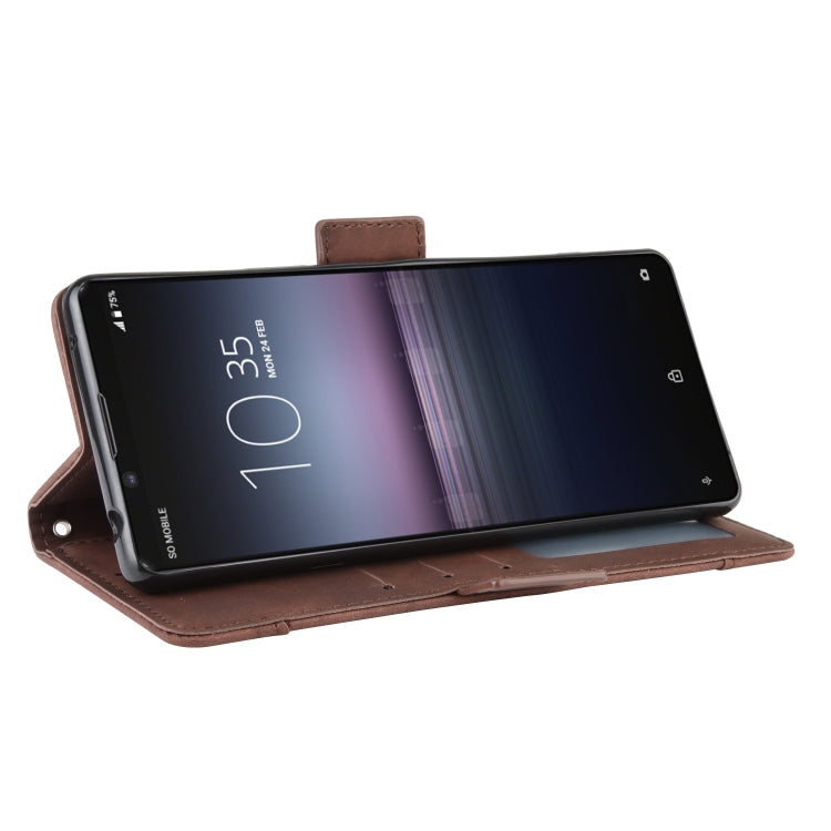 For Sony Xperia 1 II  Wallet Style Skin Feel Calf Pattern Leather Case ï¼Œwith Separate Card Slot