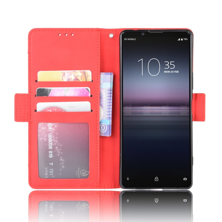 For Sony Xperia 1 II  Wallet Style Skin Feel Calf Pattern Leather Case ï¼Œwith Separate Card Slot