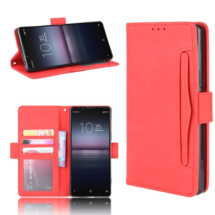 For Sony Xperia 1 II  Wallet Style Skin Feel Calf Pattern Leather Case ï¼Œwith Separate Card Slot