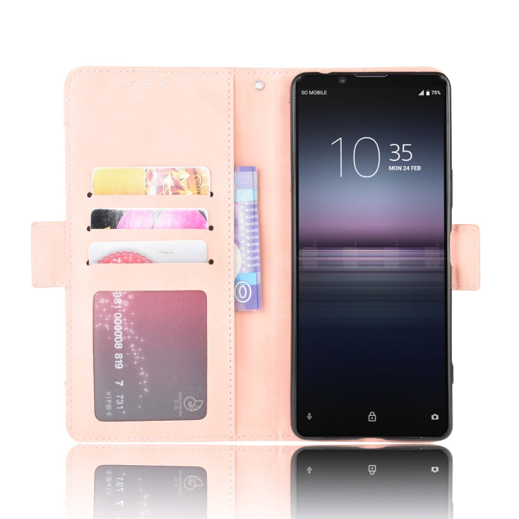 For Sony Xperia 1 II  Wallet Style Skin Feel Calf Pattern Leather Case ï¼Œwith Separate Card Slot