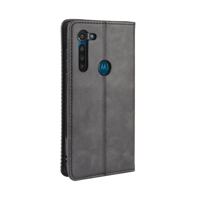 For Motorola Moto G8 Power Magnetic Buckle Retro Crazy Horse Texture Horizontal Flip Leather Case  , with Holder & Card Slots & Photo Frame