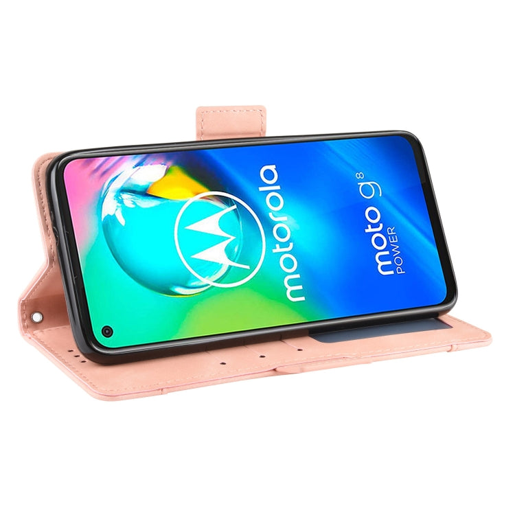 For Motorola Moto G8 Power Wallet Style Skin Feel Calf Pattern Leather Case ï¼Œwith Separate Card Slot