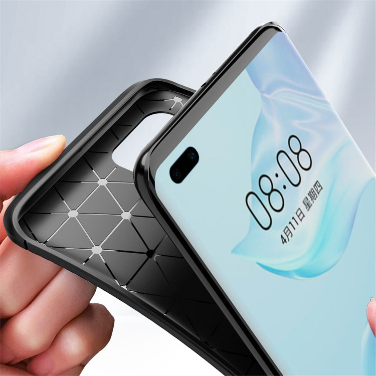 For Huawei P40 Pro+ Carbon Fiber Texture Shockproof TPU Case(Black)