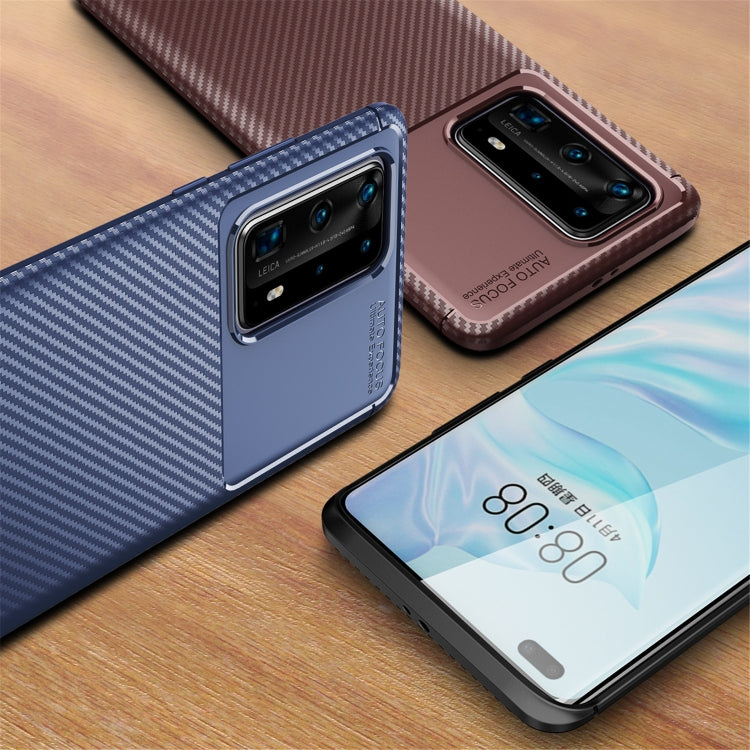 For Huawei P40 Pro+ Carbon Fiber Texture Shockproof TPU Case(Black)