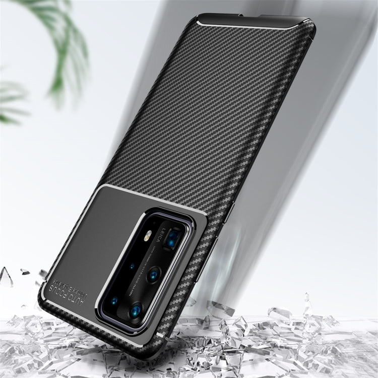 For Huawei P40 Pro+ Carbon Fiber Texture Shockproof TPU Case(Black)