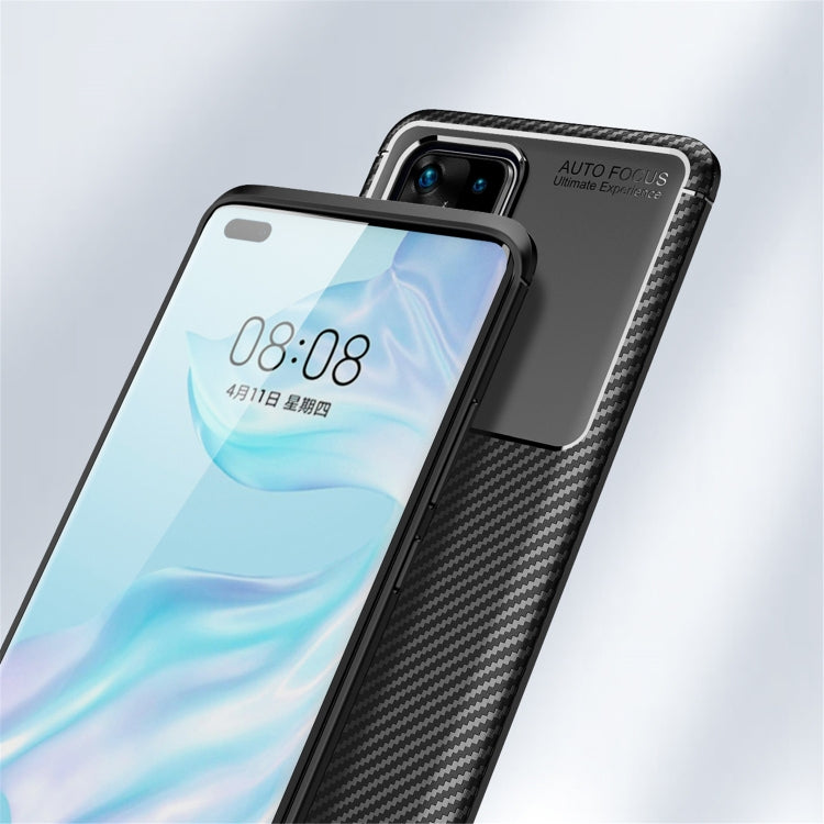 For Huawei P40 Pro+ Carbon Fiber Texture Shockproof TPU Case(Black)