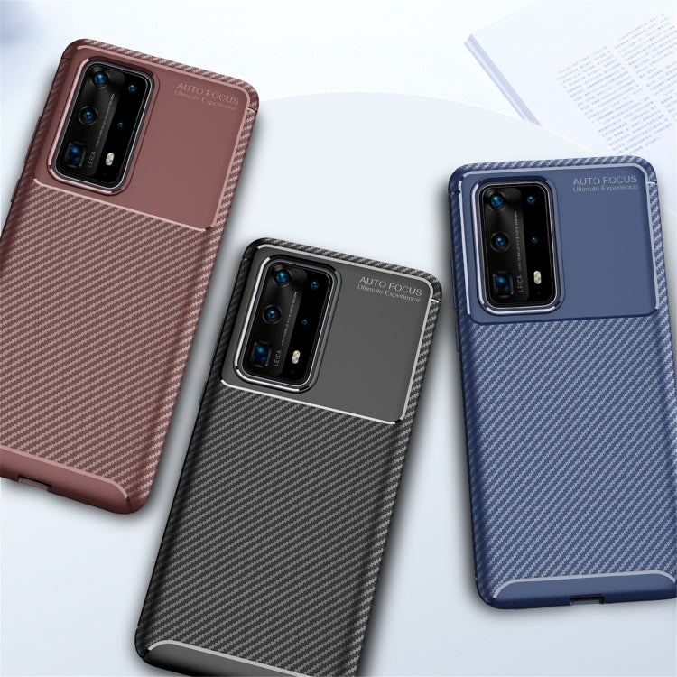For Huawei P40 Pro+ Carbon Fiber Texture Shockproof TPU Case(Black)