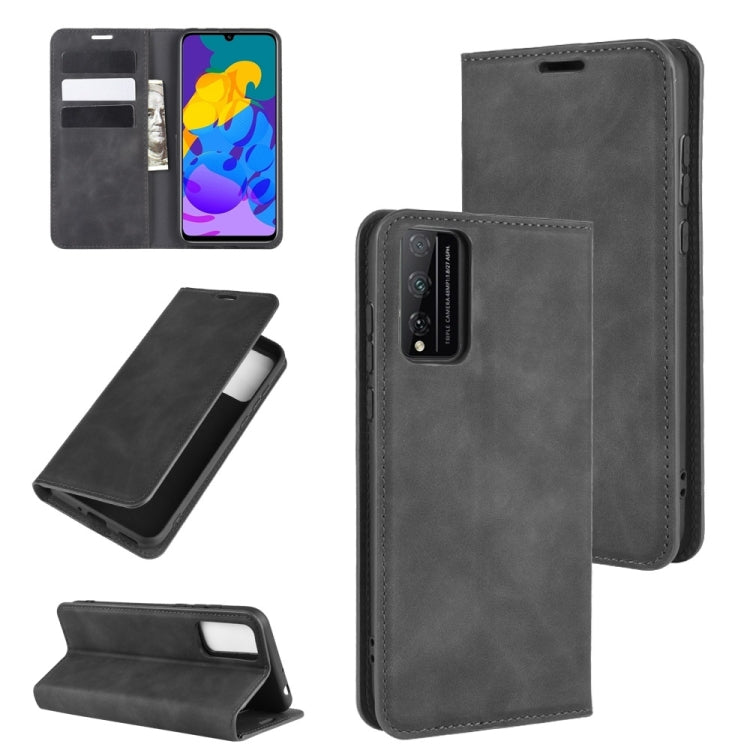 For Huawei Honor Play 4T Pro Retro-skin Business Magnetic Suction Leather Case with Holder & Card Slots & Wallet
