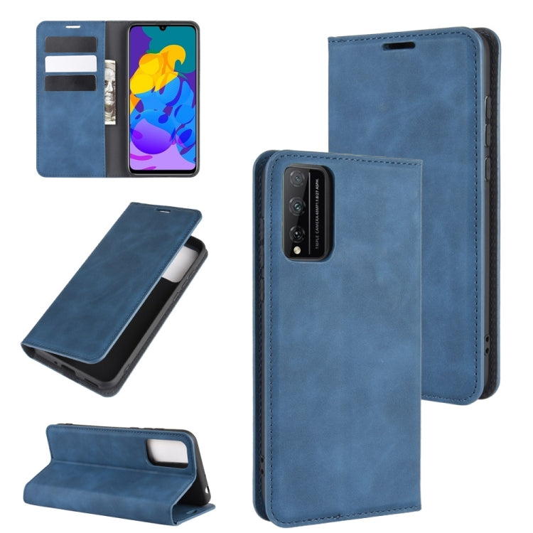 For Huawei Honor Play 4T Pro Retro-skin Business Magnetic Suction Leather Case with Holder & Card Slots & Wallet