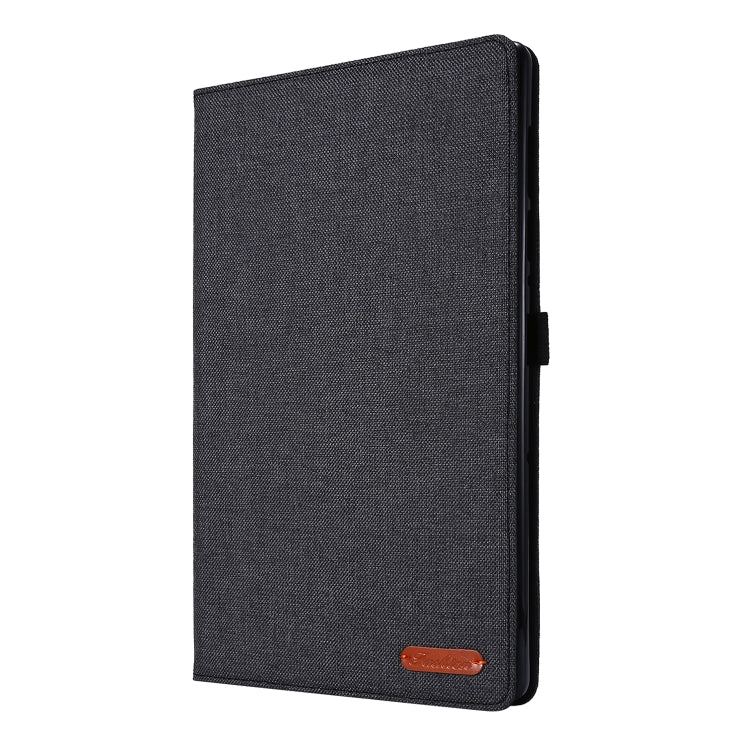 For Lenovo M10 Plus Horizontal Flip TPU + Fabric PU Leather Protective Case with Name Card Clip