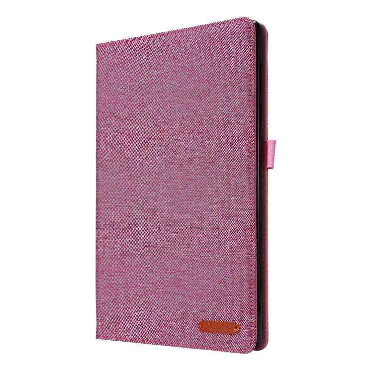 For Lenovo M10 Plus Horizontal Flip TPU + Fabric PU Leather Protective Case with Name Card Clip