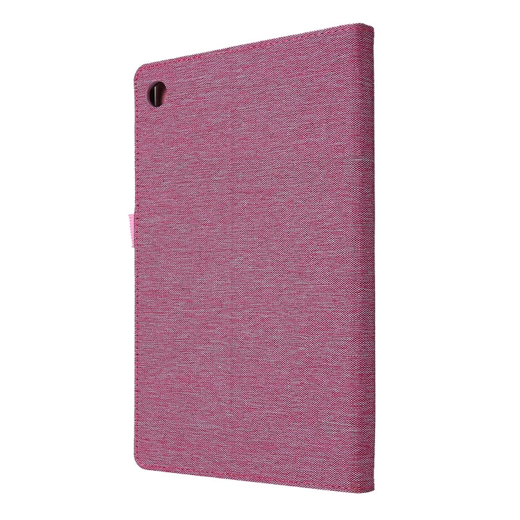 For Lenovo M10 Plus Horizontal Flip TPU + Fabric PU Leather Protective Case with Name Card Clip