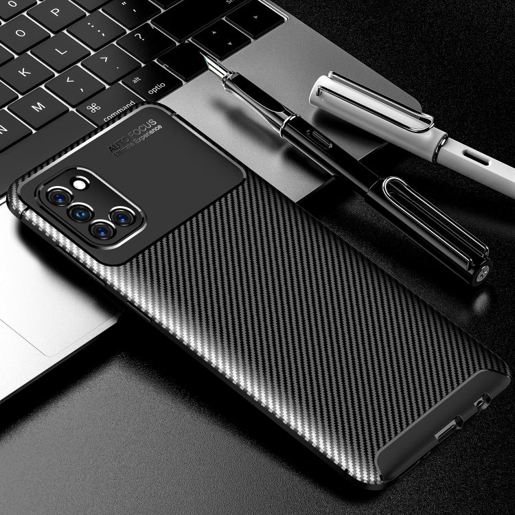 For Galaxy A31  Carbon Fiber Texture Shockproof TPU Case