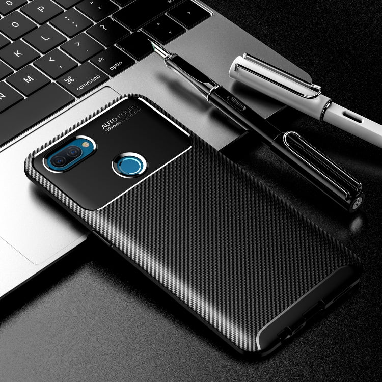 For OPPO A12 Carbon Fiber Texture Shockproof TPU Case