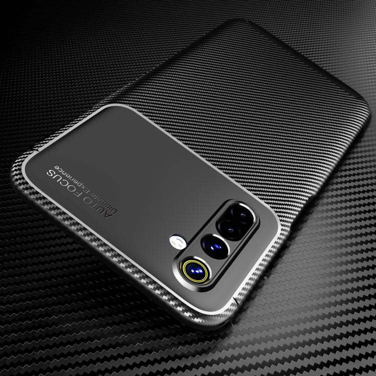 For OPPO Realme 6  Carbon Fiber Texture Shockproof TPU Case