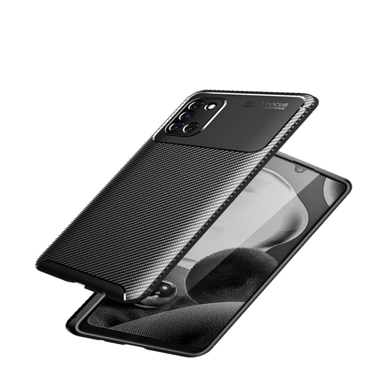 For Galaxy A31 Carbon Fiber Texture Shockproof TPU Case