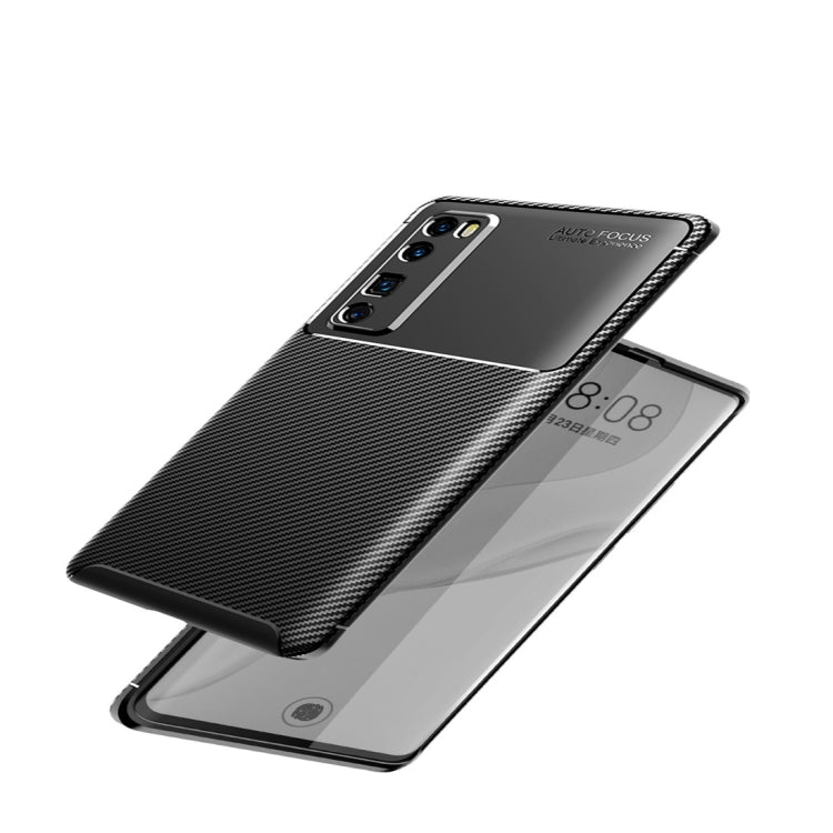 For Huawei Nova 7 Pro Carbon Fiber Texture Shockproof TPU Case