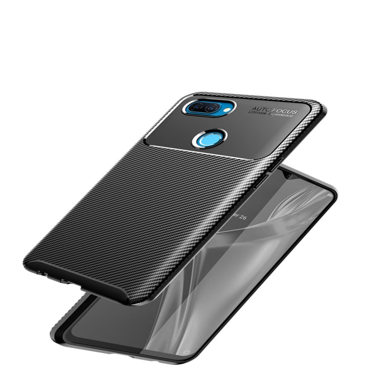 For OPPO A12 Carbon Fiber Texture Shockproof TPU Case(Brown)