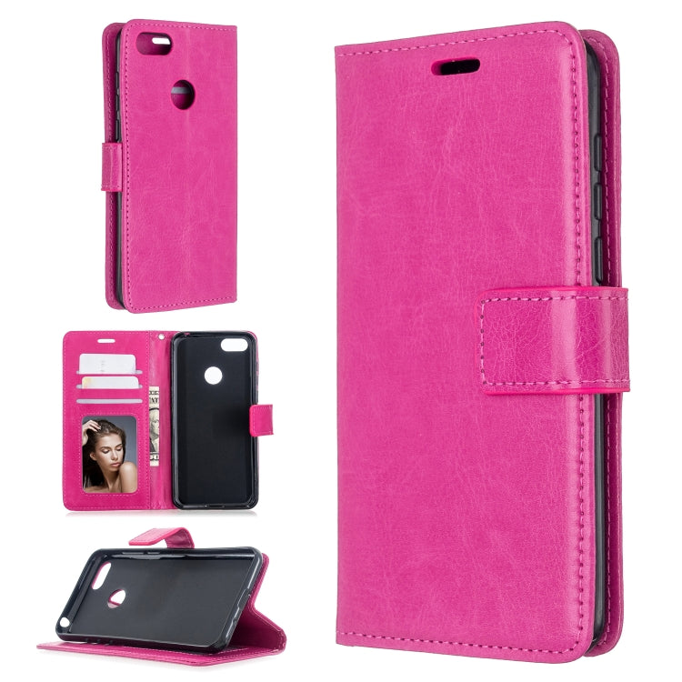 For Moto E6 Play Crazy Horse Texture Horizontal Flip Leather Case with Holder & Card Slots & Wallet & Photo Frame