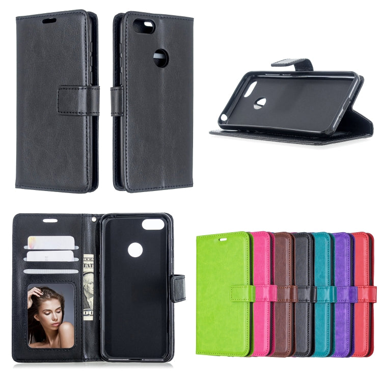 For Moto E6 Play Crazy Horse Texture Horizontal Flip Leather Case with Holder & Card Slots & Wallet & Photo Frame