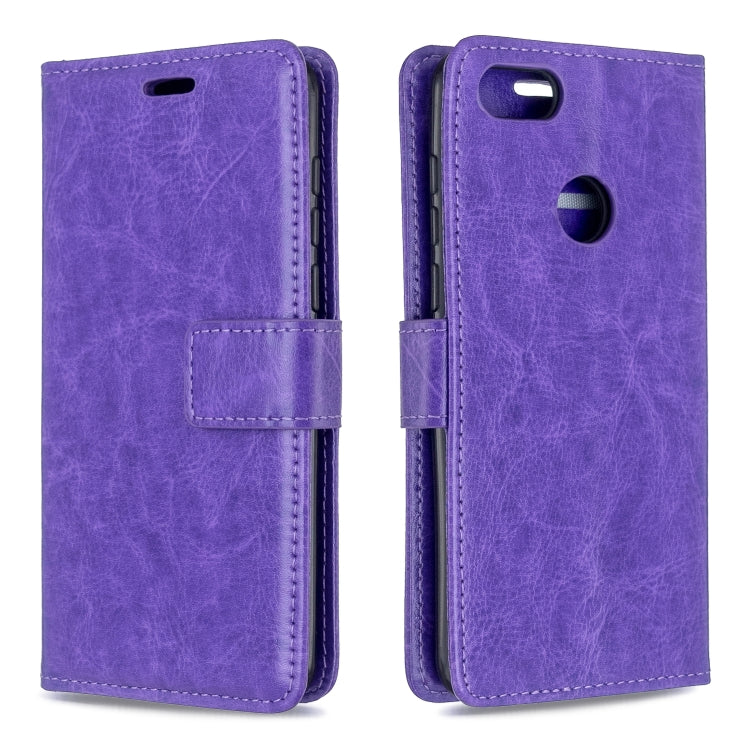 For Moto E6 Play Crazy Horse Texture Horizontal Flip Leather Case with Holder & Card Slots & Wallet & Photo Frame