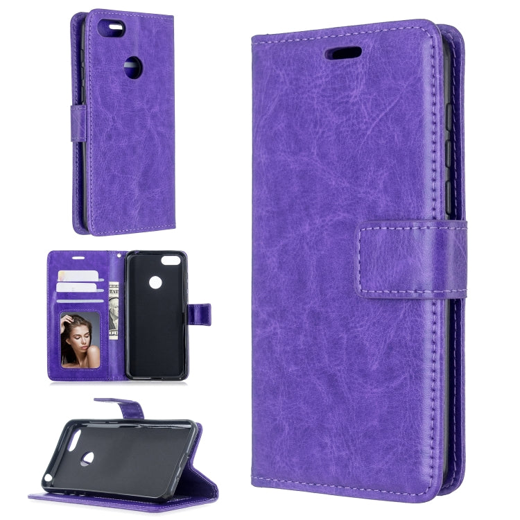 For Moto E6 Play Crazy Horse Texture Horizontal Flip Leather Case with Holder & Card Slots & Wallet & Photo Frame