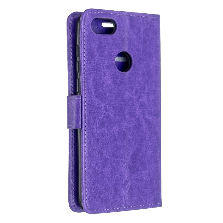 For Moto E6 Play Crazy Horse Texture Horizontal Flip Leather Case with Holder & Card Slots & Wallet & Photo Frame