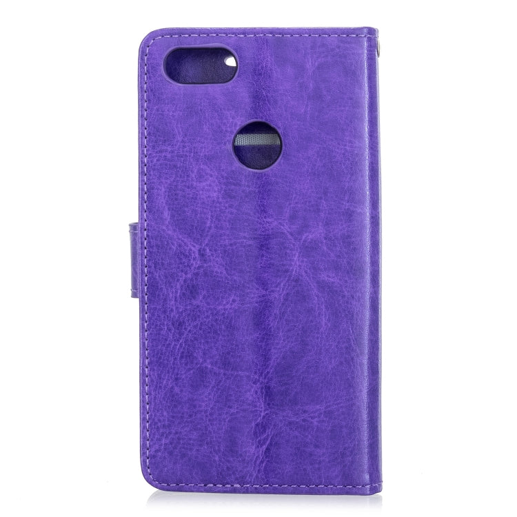 For Moto E6 Play Crazy Horse Texture Horizontal Flip Leather Case with Holder & Card Slots & Wallet & Photo Frame