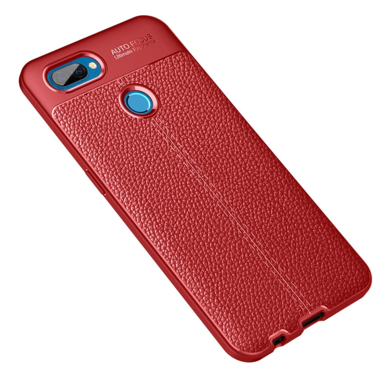 For oppo A12 Litchi Texture TPU Shockproof Case(Red)