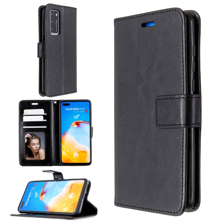 For Huawei P40 Crazy Horse Texture Horizontal Flip Leather Case with Holder & Card Slots & Wallet & Photo Frame