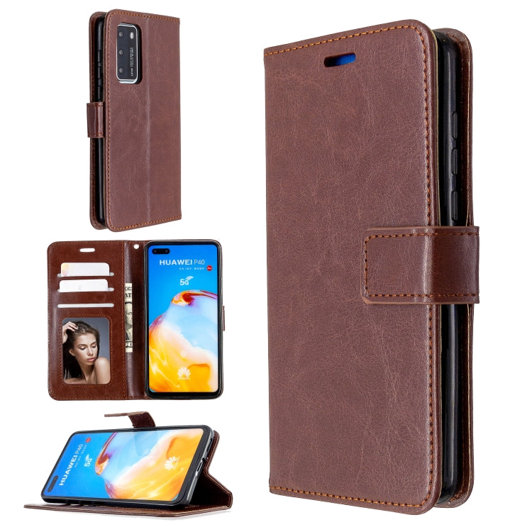 For Huawei P40 Crazy Horse Texture Horizontal Flip Leather Case with Holder & Card Slots & Wallet & Photo Frame
