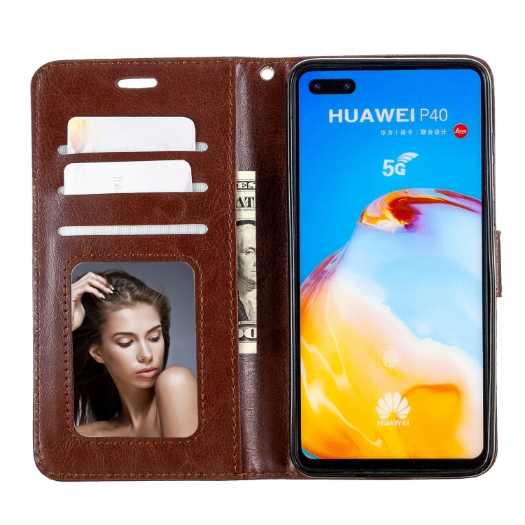 For Huawei P40 Crazy Horse Texture Horizontal Flip Leather Case with Holder & Card Slots & Wallet & Photo Frame
