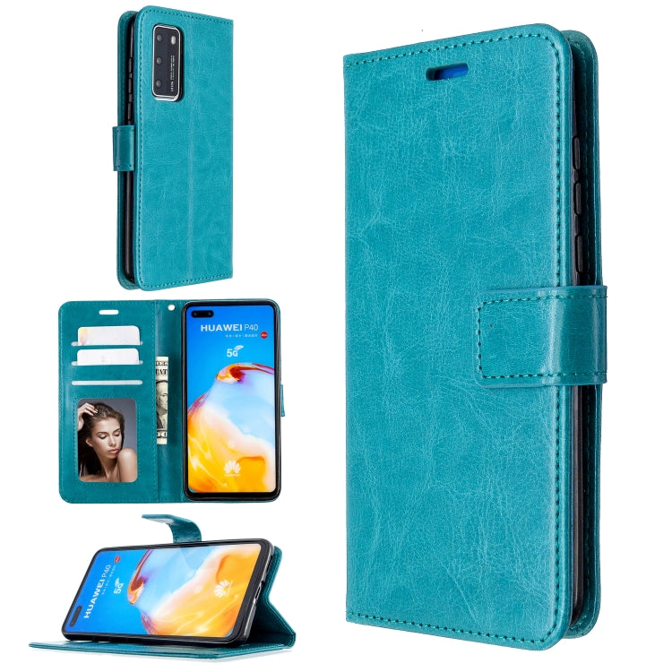 For Huawei P40 Crazy Horse Texture Horizontal Flip Leather Case with Holder & Card Slots & Wallet & Photo Frame