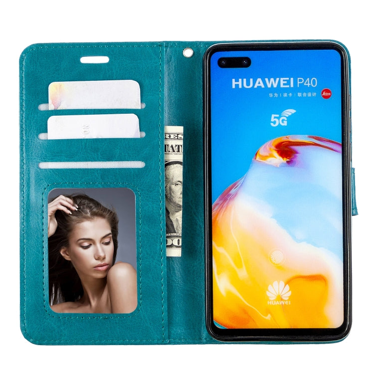 For Huawei P40 Crazy Horse Texture Horizontal Flip Leather Case with Holder & Card Slots & Wallet & Photo Frame