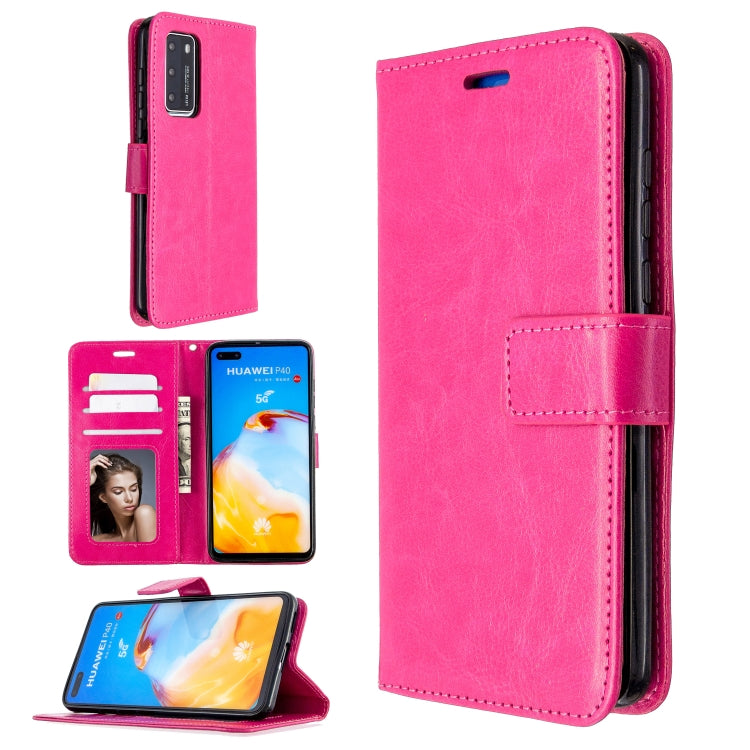 For Huawei P40 Crazy Horse Texture Horizontal Flip Leather Case with Holder & Card Slots & Wallet & Photo Frame