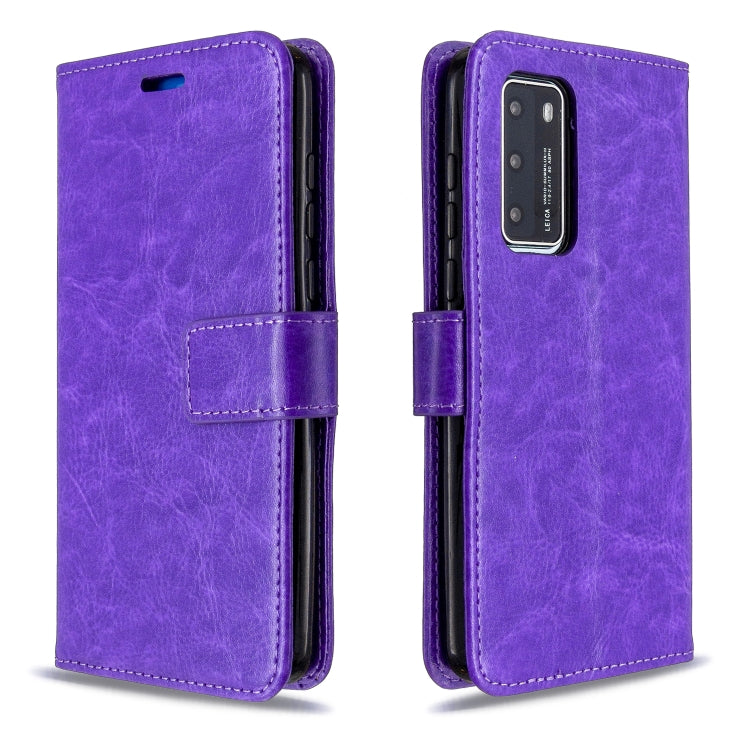 For Huawei P40 Crazy Horse Texture Horizontal Flip Leather Case with Holder & Card Slots & Wallet & Photo Frame