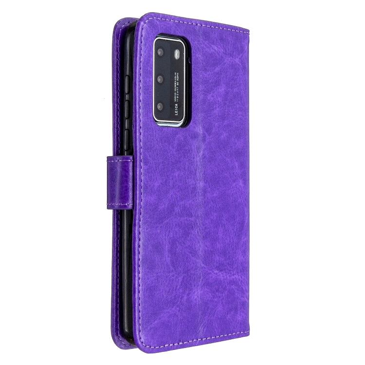 For Huawei P40 Crazy Horse Texture Horizontal Flip Leather Case with Holder & Card Slots & Wallet & Photo Frame