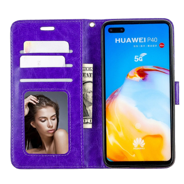 For Huawei P40 Crazy Horse Texture Horizontal Flip Leather Case with Holder & Card Slots & Wallet & Photo Frame