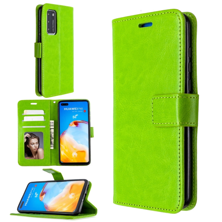 For Huawei P40 Crazy Horse Texture Horizontal Flip Leather Case with Holder & Card Slots & Wallet & Photo Frame