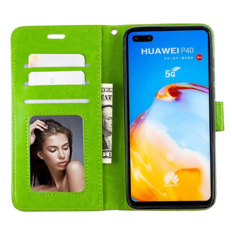 For Huawei P40 Crazy Horse Texture Horizontal Flip Leather Case with Holder & Card Slots & Wallet & Photo Frame