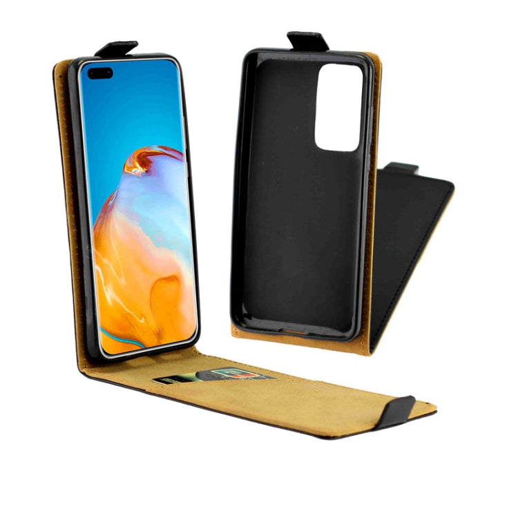For Huawei P40 Pro Business Style Vertical Flip TPU Leather Case  with Card Slot(Black)