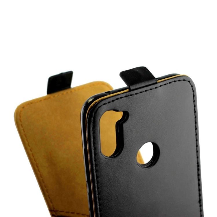 For Galaxy A11 Business Style Vertical Flip TPU Leather Case  with Card Slot(Black)